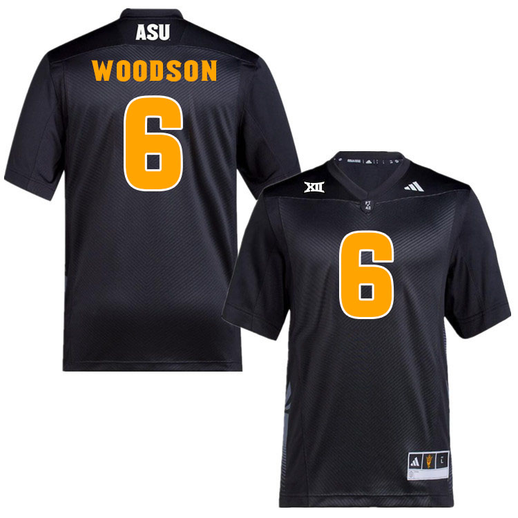 #6 Darren Woodson Arizona State Sun Devils College Football Jerseys Stitched-Black